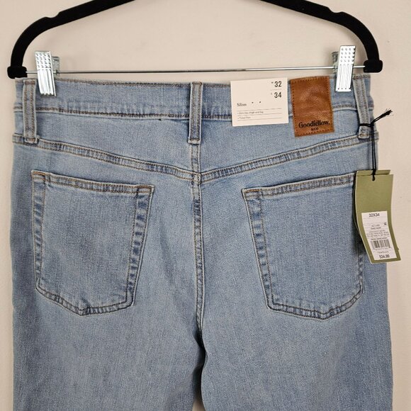 Goodfellow & Co Mens Straight Slim Fit Stretch Jeans W32 L34 Light Wash Denim - Picture 7 of 11